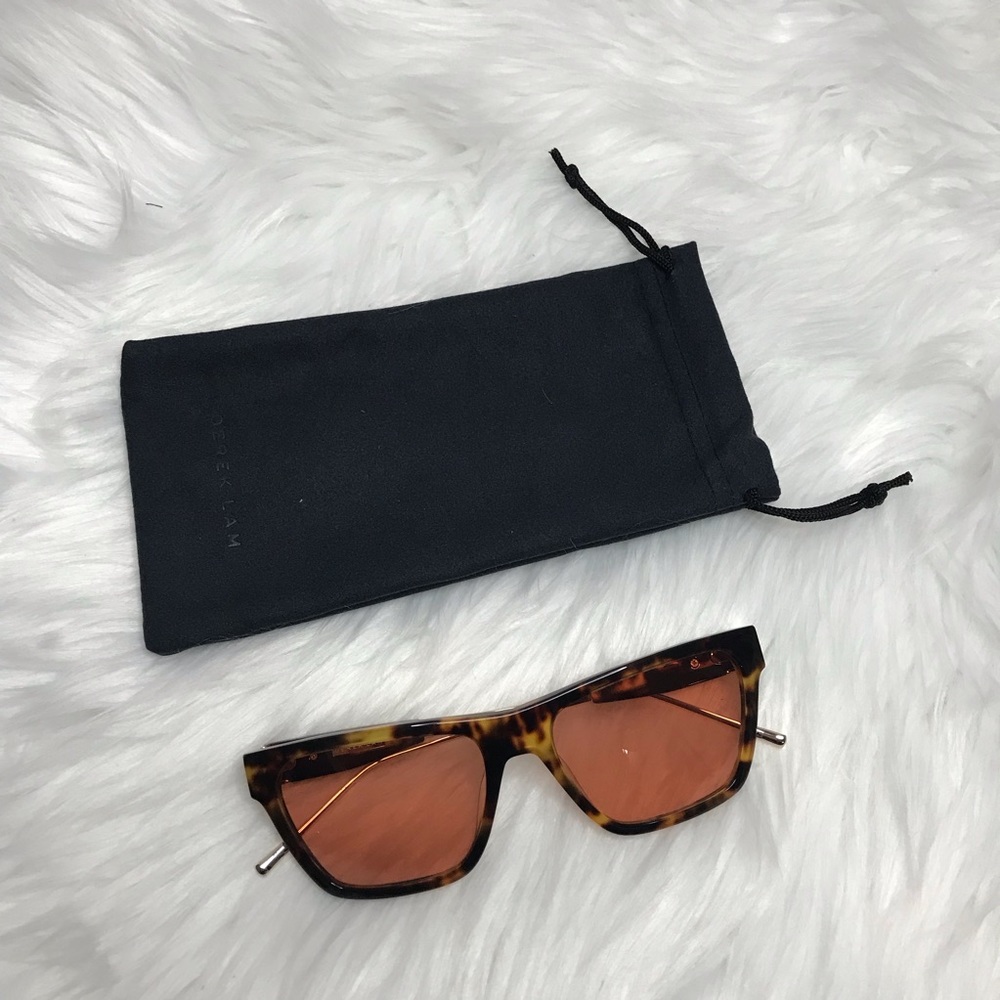 Derek Lam Natalie Cloud Tortoise Retro Sunglasses - Picture 11 of 16